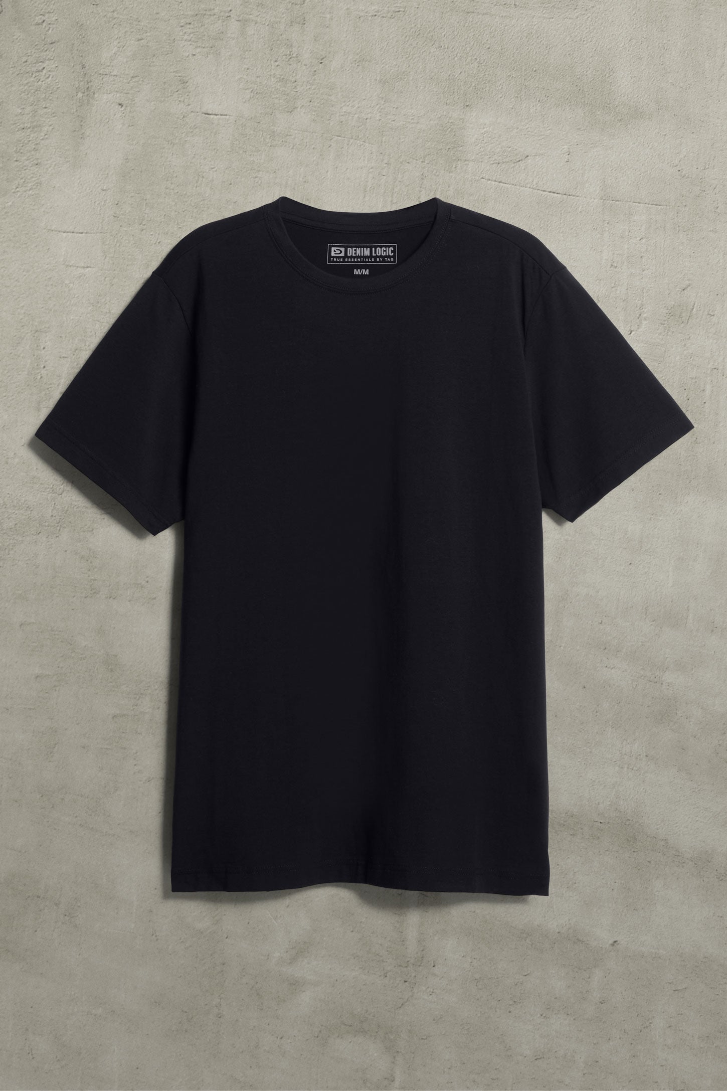 T-shirt col rond coton extensible, 5/50$ - Homme && NOIR