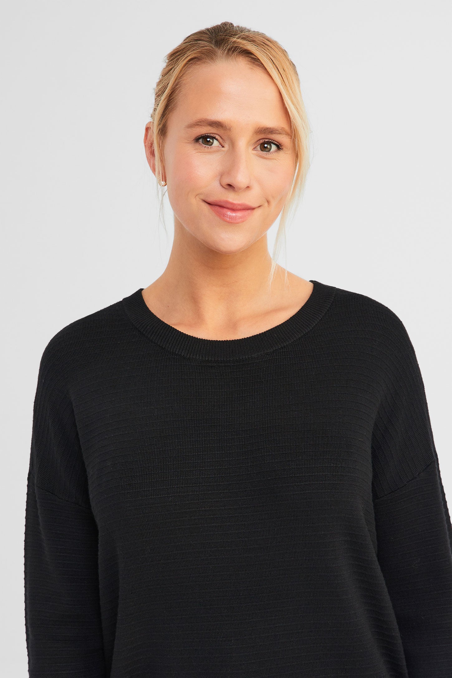 Chandail à maille ottoman - Femme && NOIR