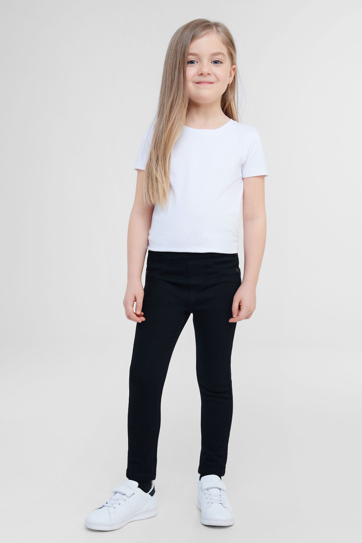 Jeans en matière recyclée - Enfant fille && NOIR