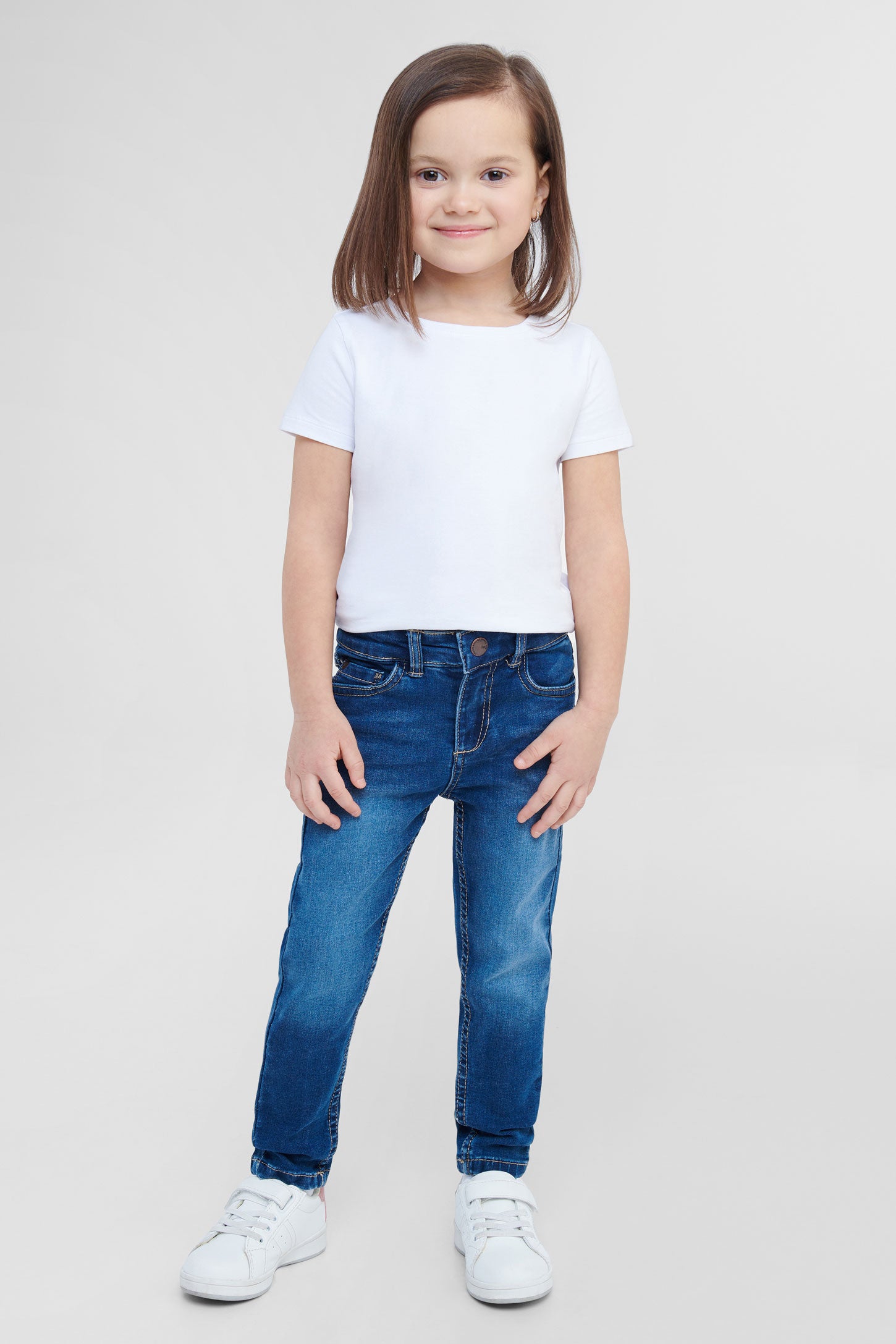 Jeans en matière recyclée - Enfant fille && BLEU MOYEN