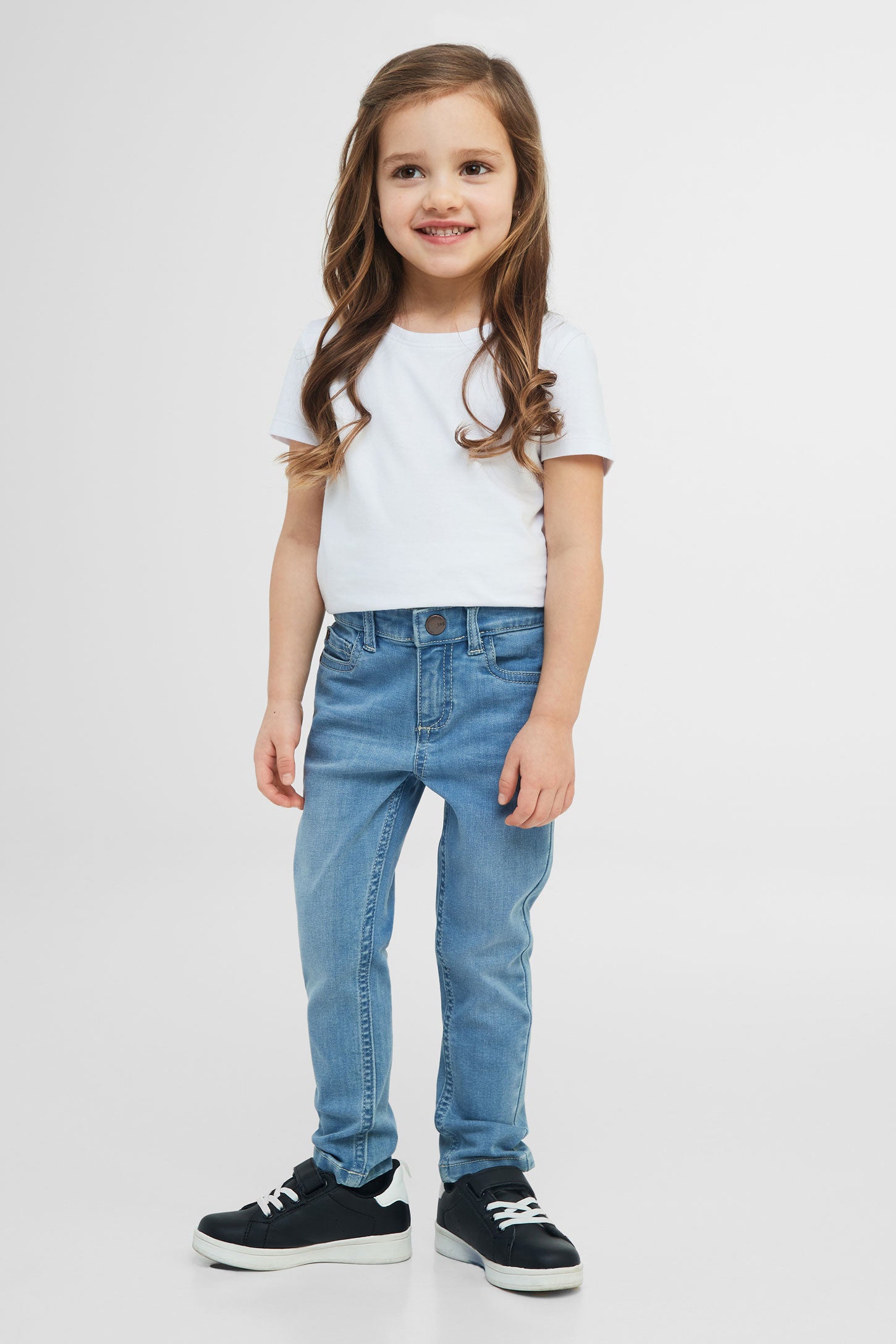 Jeans en matière recyclée - Enfant fille && BLEU CLAIR