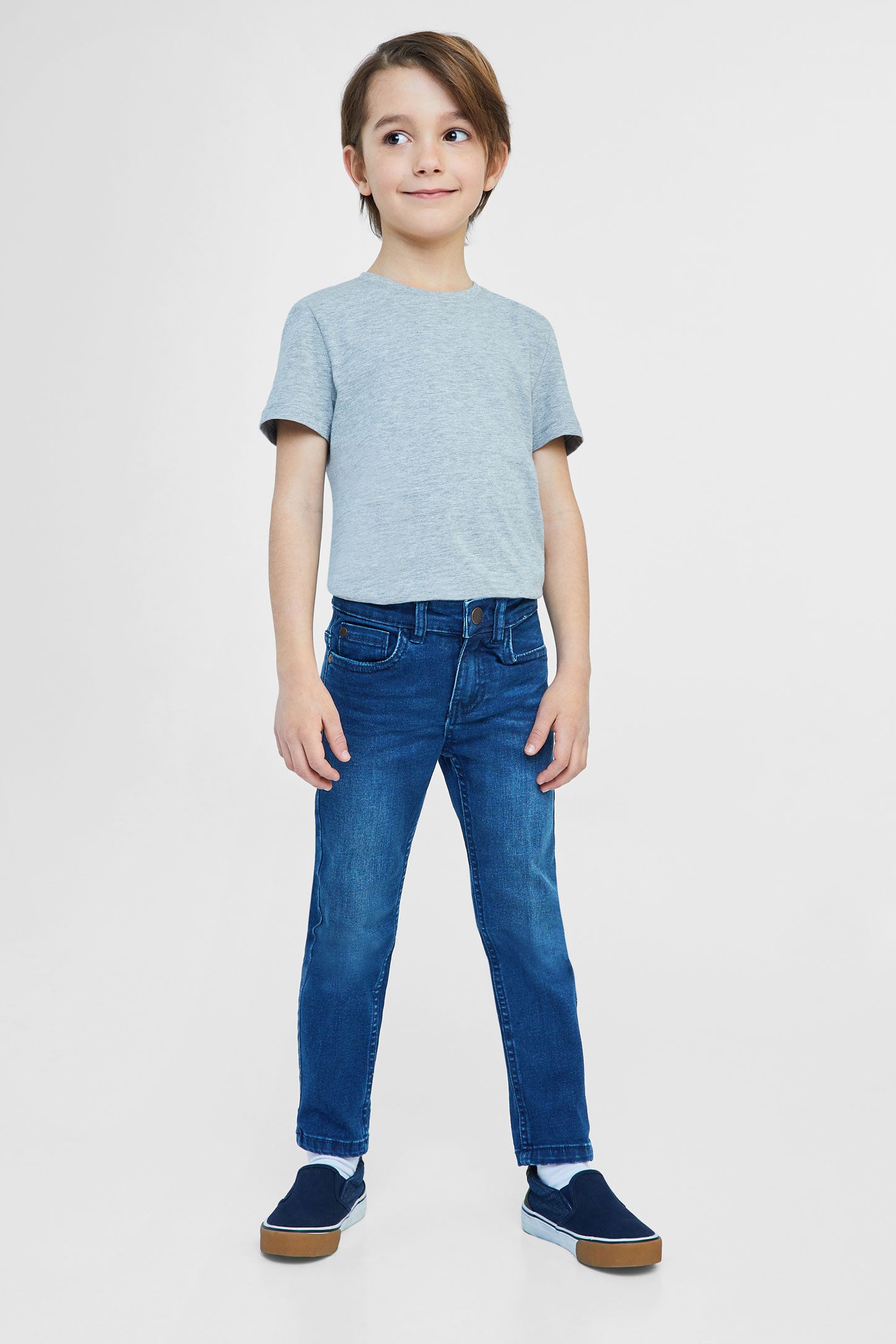 Jeans en polyester recyclé - Enfant garçon && BLEU FONCÉ