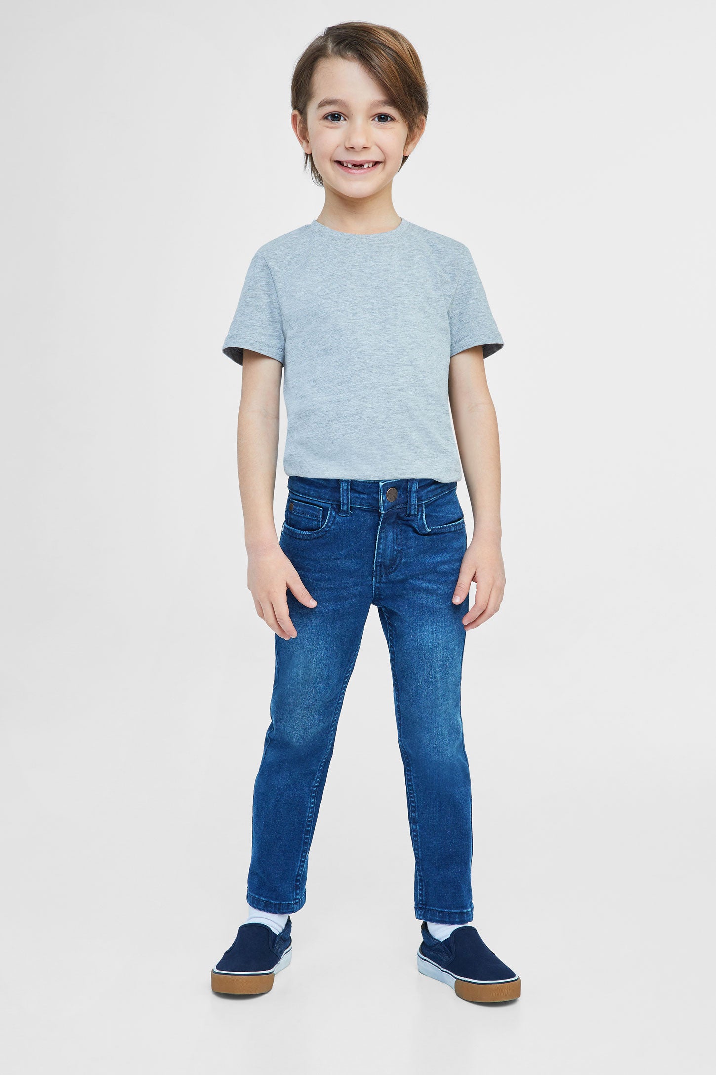 Jeans en polyester recyclé - Enfant garçon && BLEU MOYEN