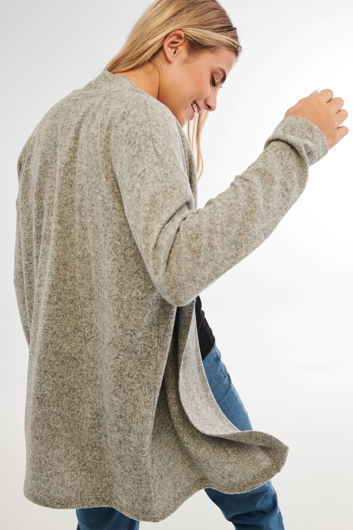 Cardigan en tricot - Femme && GRIS MIXTE