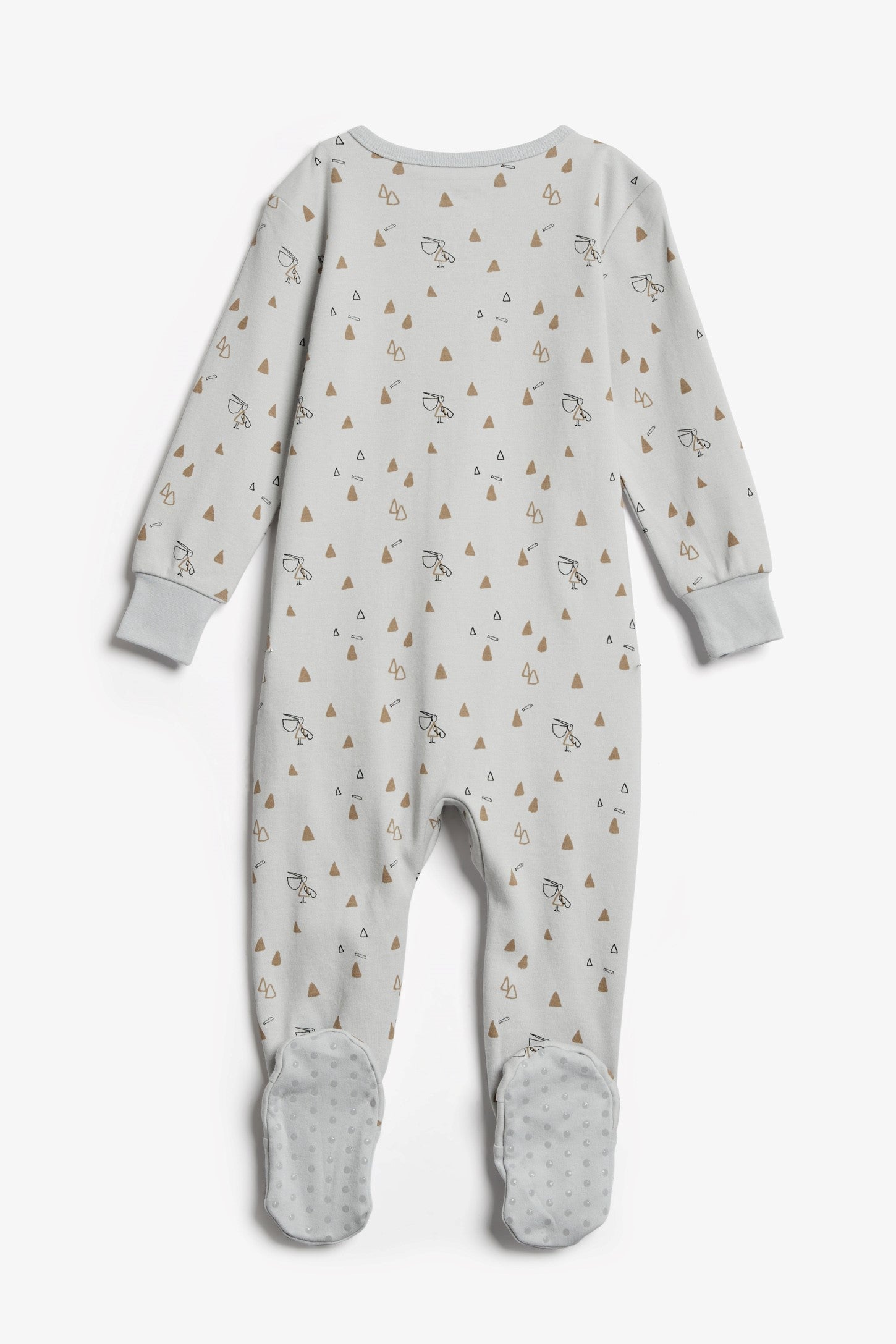 Pyjama 1-pièce imprimé, coton bio - Bébé && GRIS