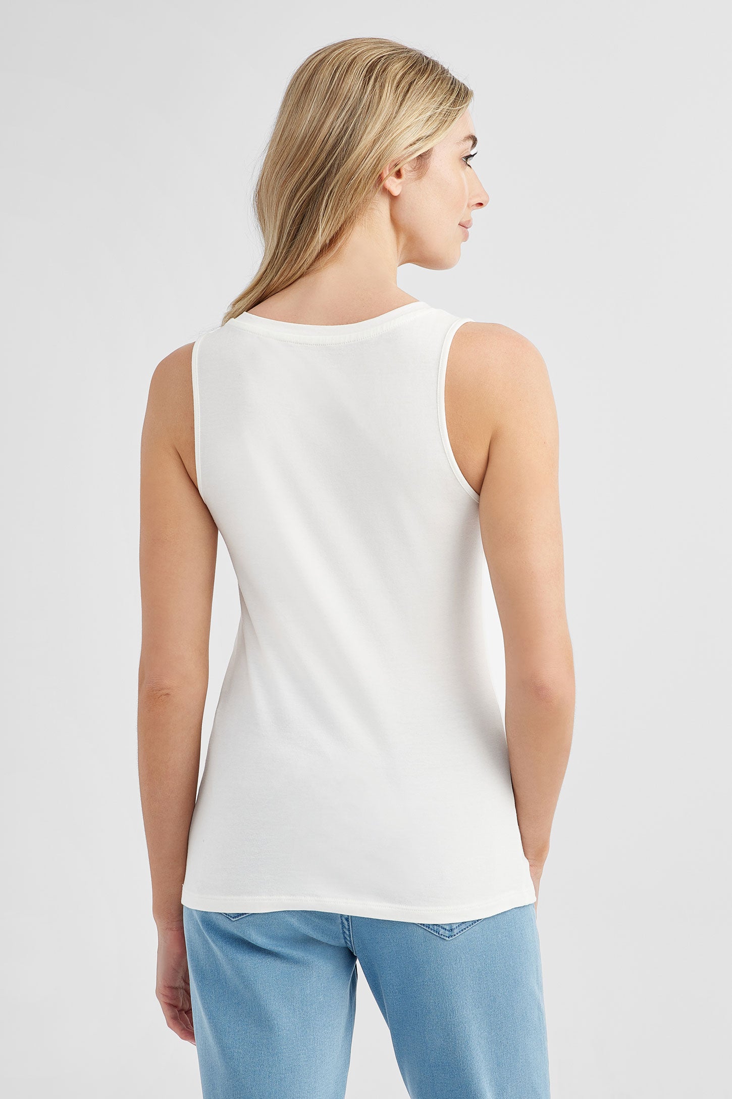 Camisole en coton bio - Femme && BLANC CASSÉ