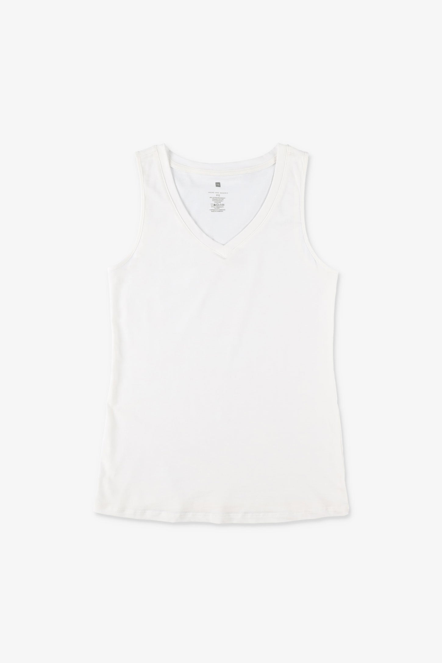 Camisole en coton bio - Femme && BLANC CASSÉ