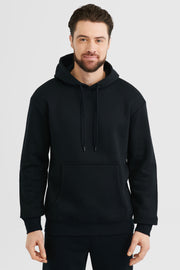 Chandail kangourou à capuchon - Homme && NOIR