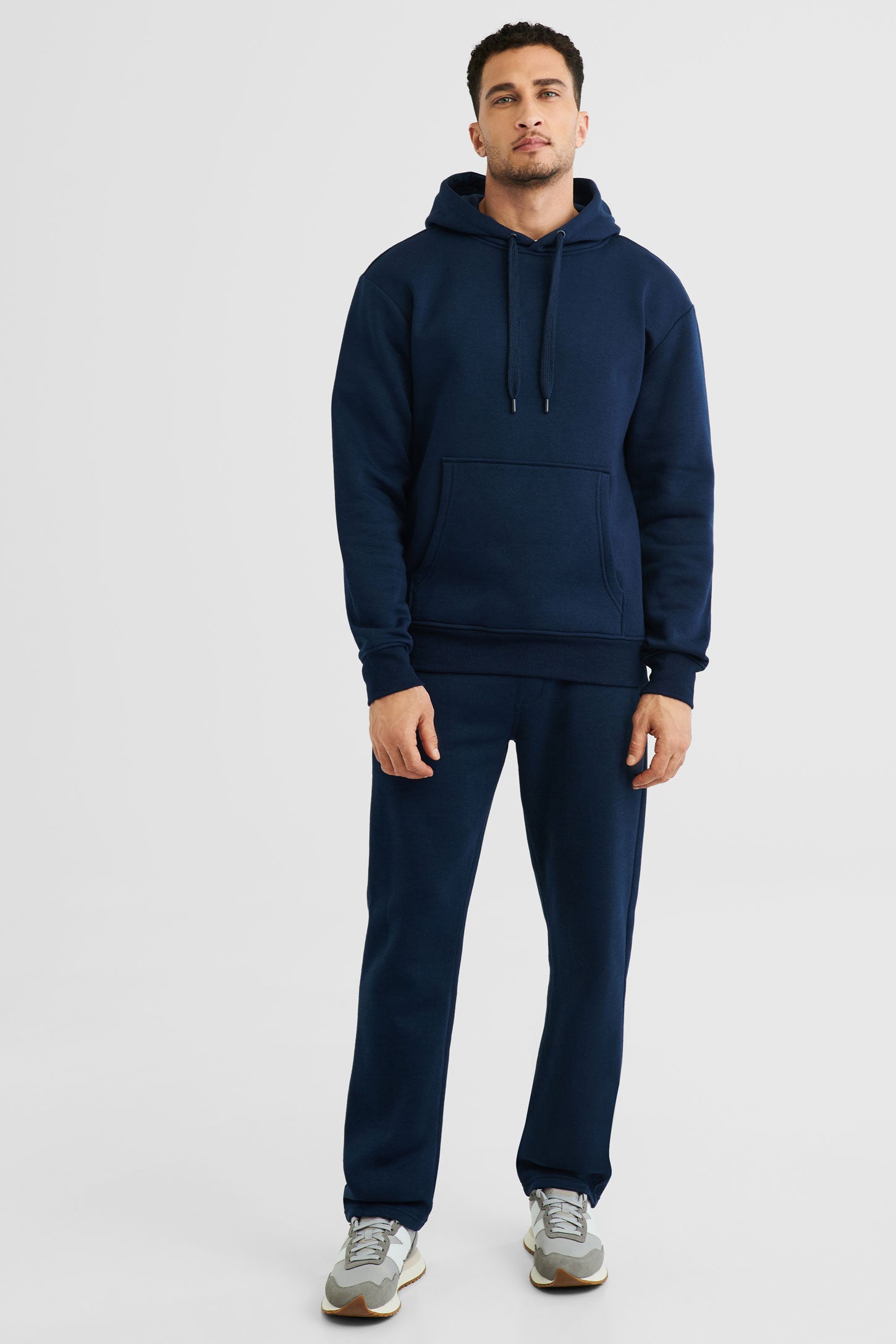 Chandail kangourou à capuchon - Homme && MARIN