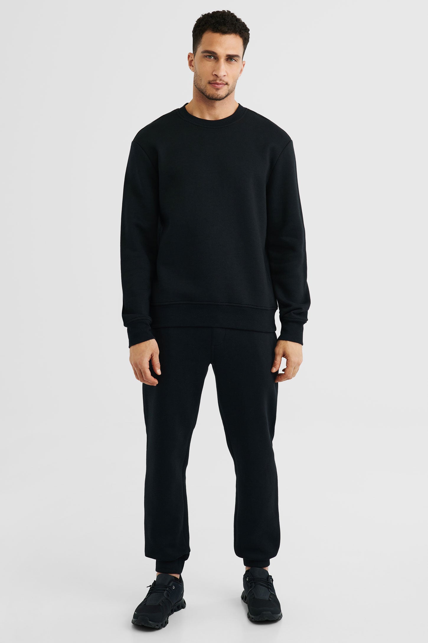 Chandail à manches longues en molleton - Homme && NOIR