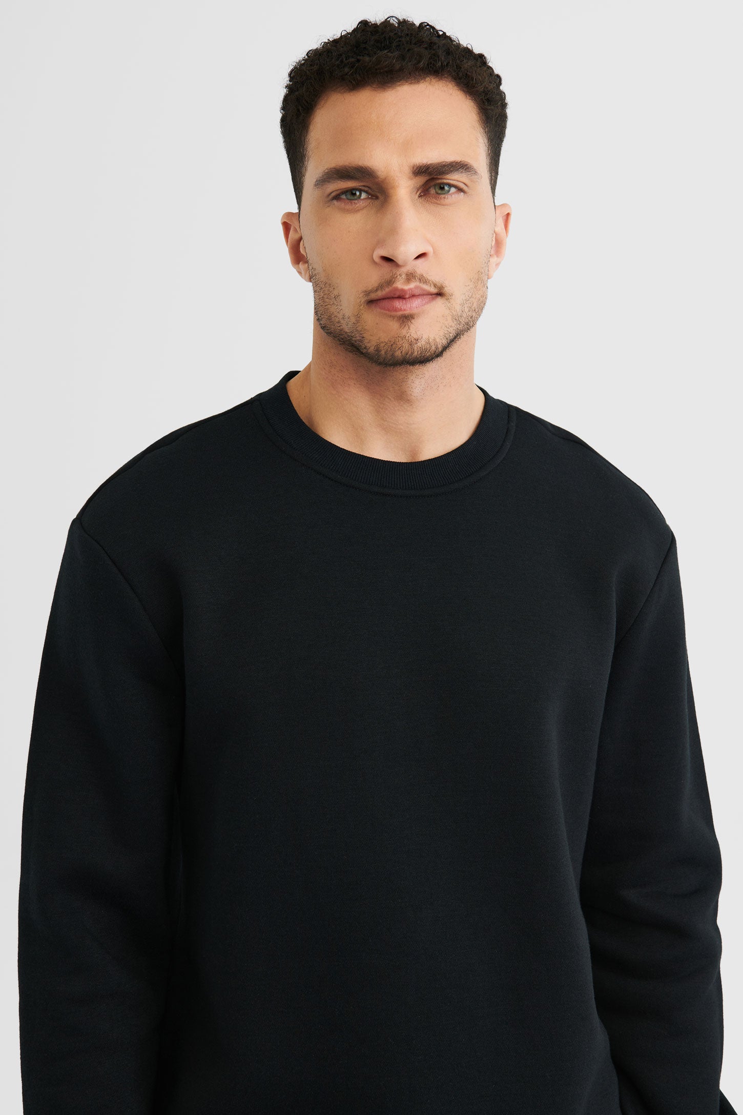 Chandail à manches longues en molleton - Homme && NOIR