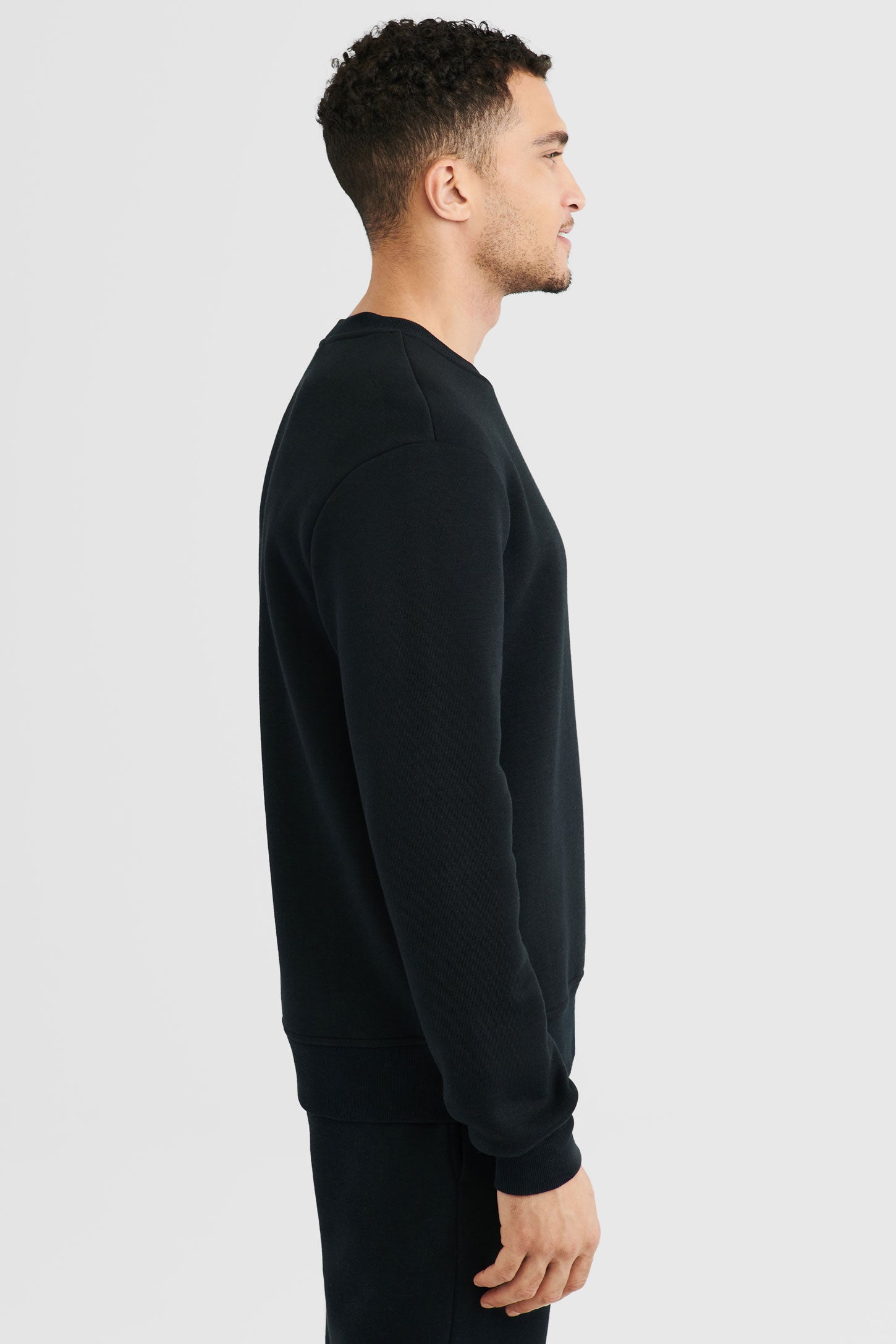 Chandail à manches longues en molleton - Homme && NOIR