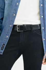 Ceinture cuir véritable - Homme && NOIR