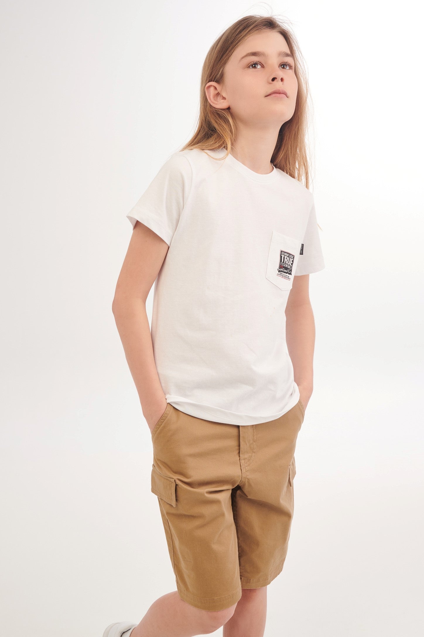 T-shirt à poche imprimée en coton bio - Ado garçon && BLANC