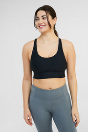 Soutien-gorge athlétique dos croisé, Flex - Femme && NOIR