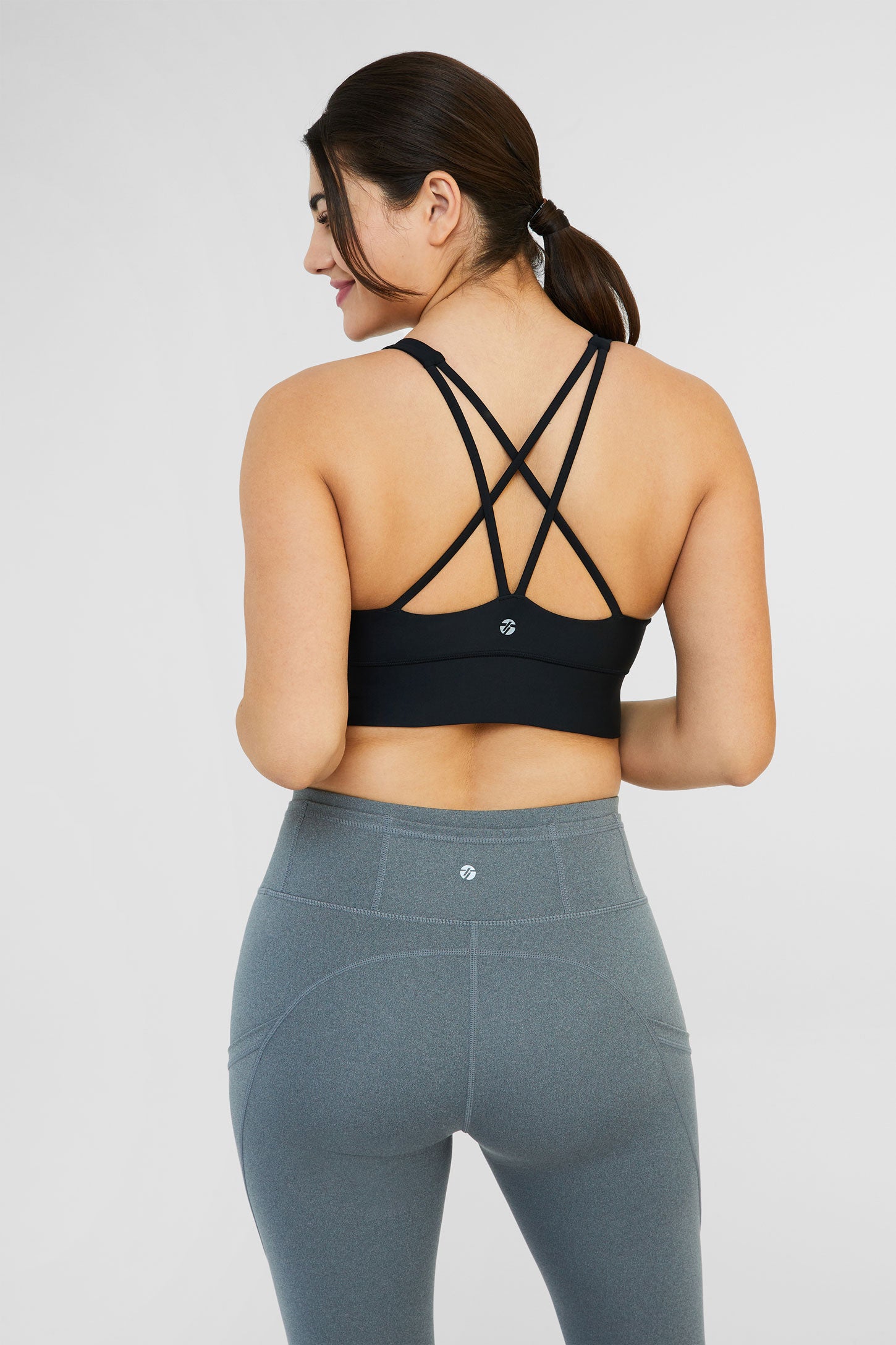 Soutien-gorge athlétique dos croisé, Flex - Femme && NOIR