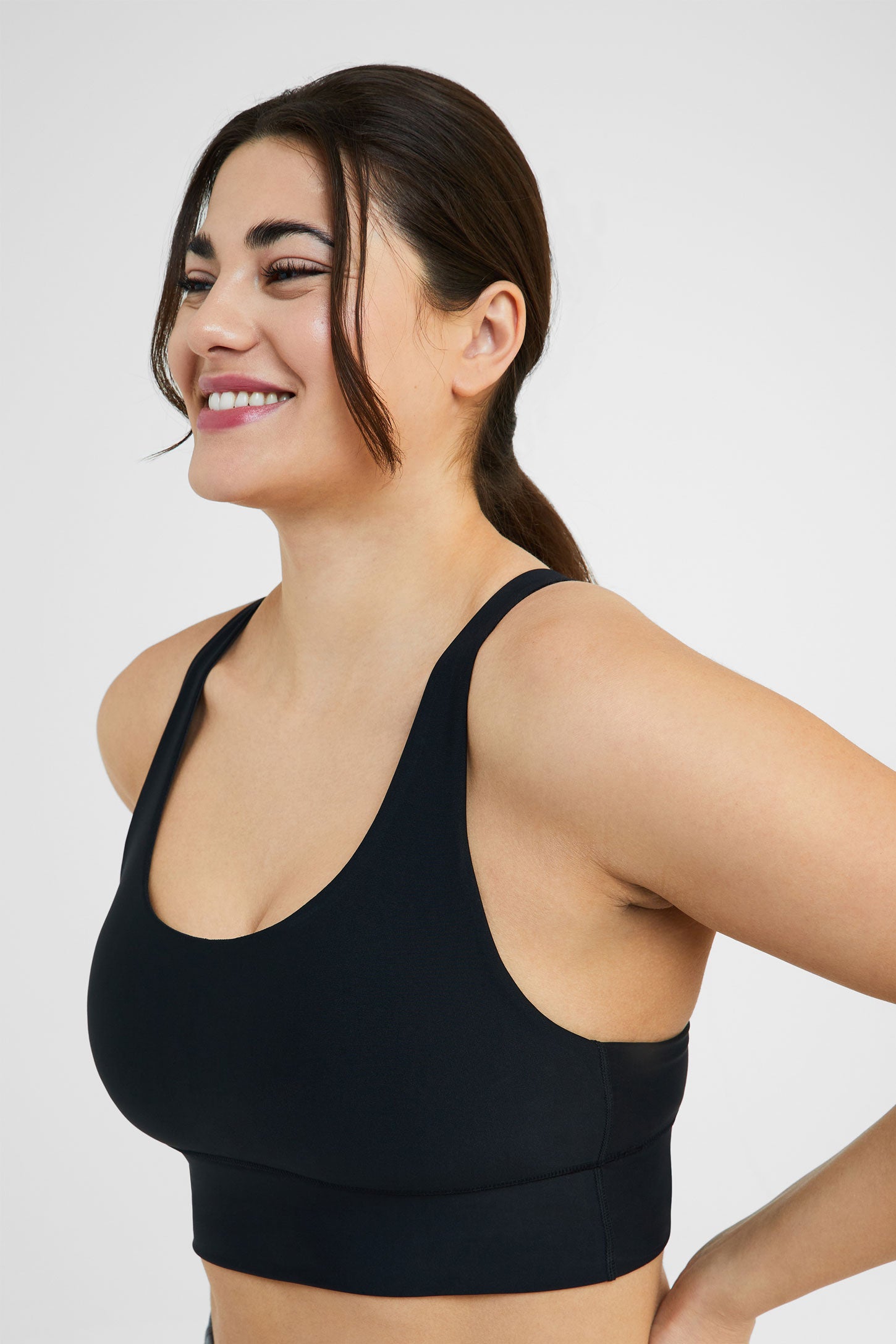 Soutien-gorge athlétique dos croisé, Flex - Femme && NOIR