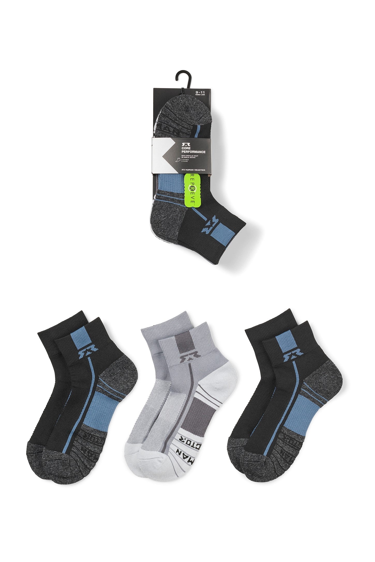 Lot 3 paires de chaussettes sport HR - Femme && NOIR