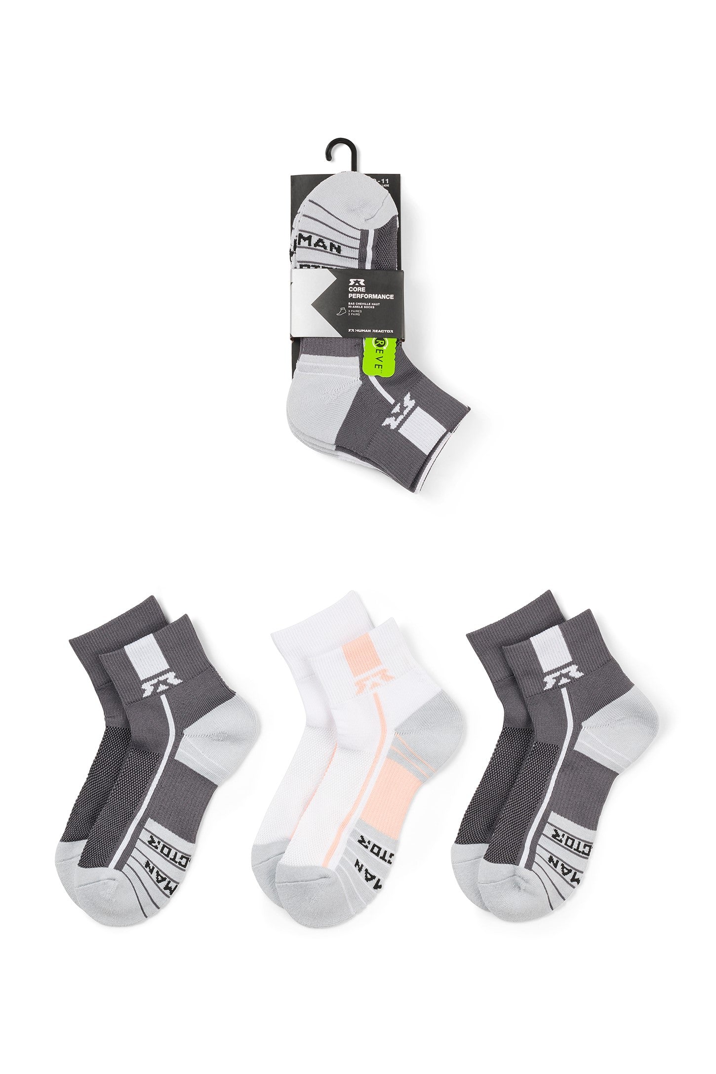 Lot 3 paires de chaussettes sport HR - Femme && CHARBON