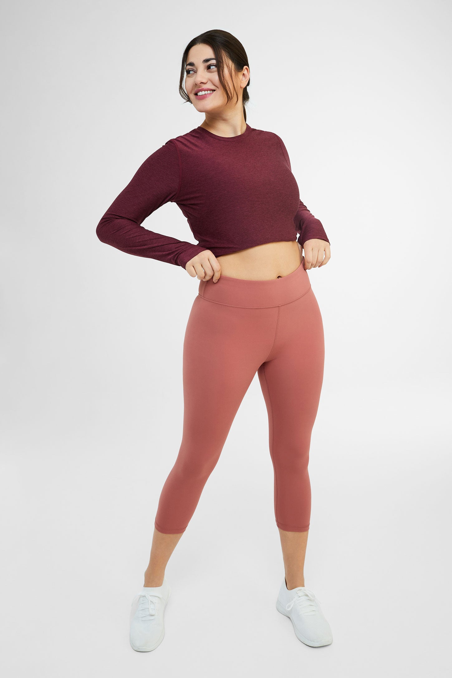 Legging capri athlétique taille haute 21'', Velvety - Femme && VIN ROSÉ