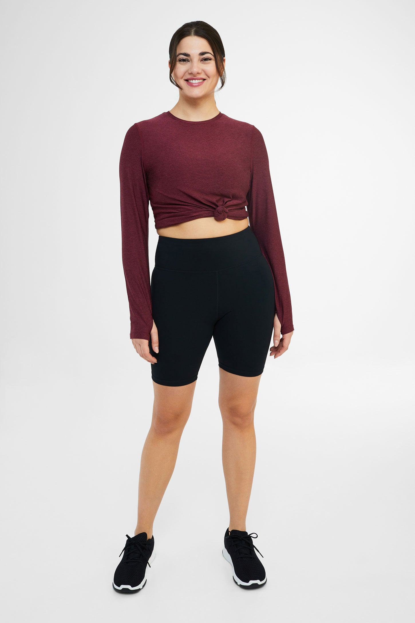 Cuissard athlétique taille haute 8'', Velvety - Femme && NOIR