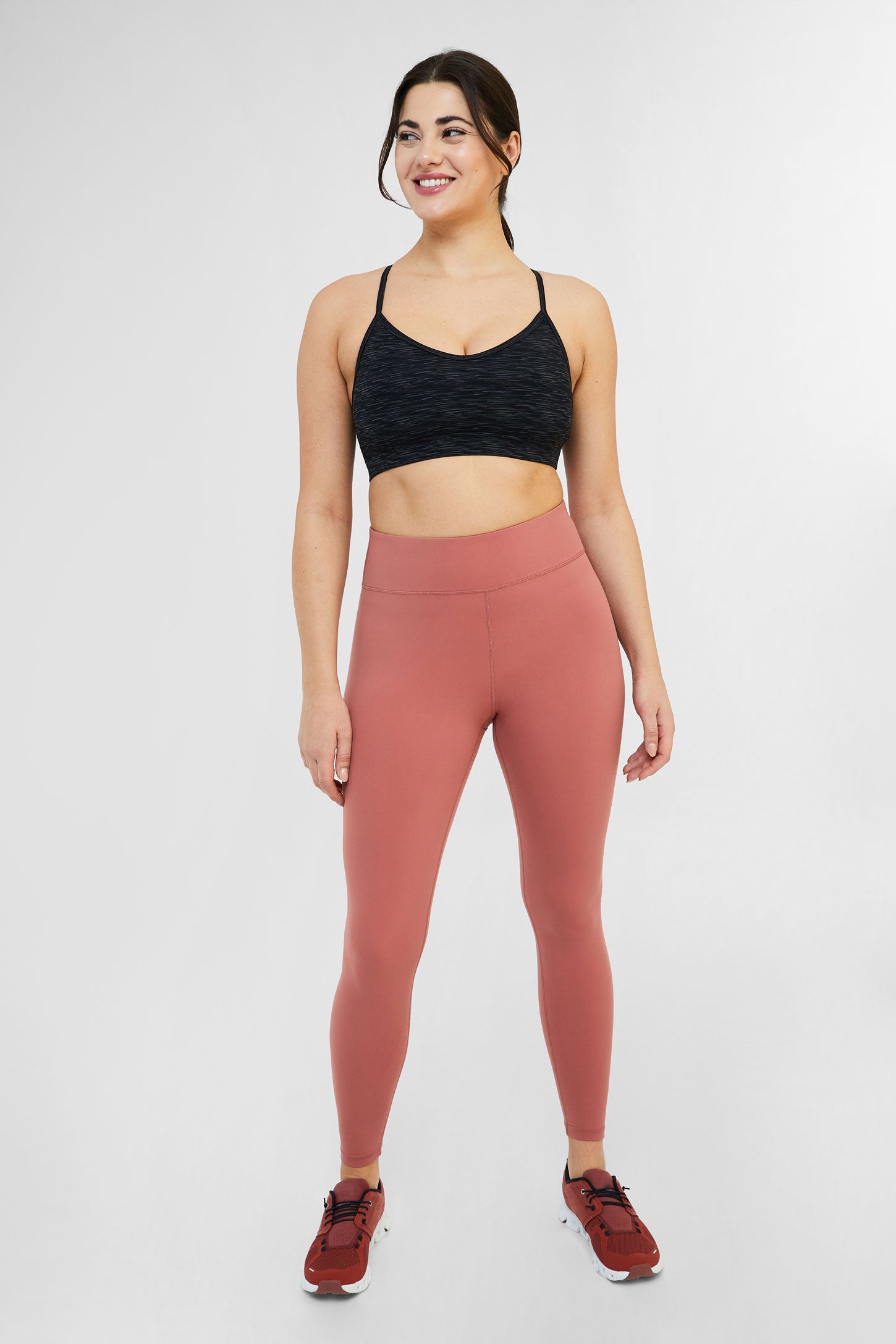 Legging athlétique taille haute 28'', Velvety - Femme && VIN ROSÉ