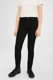 Jeans taille haute - Ado fille && NOIR