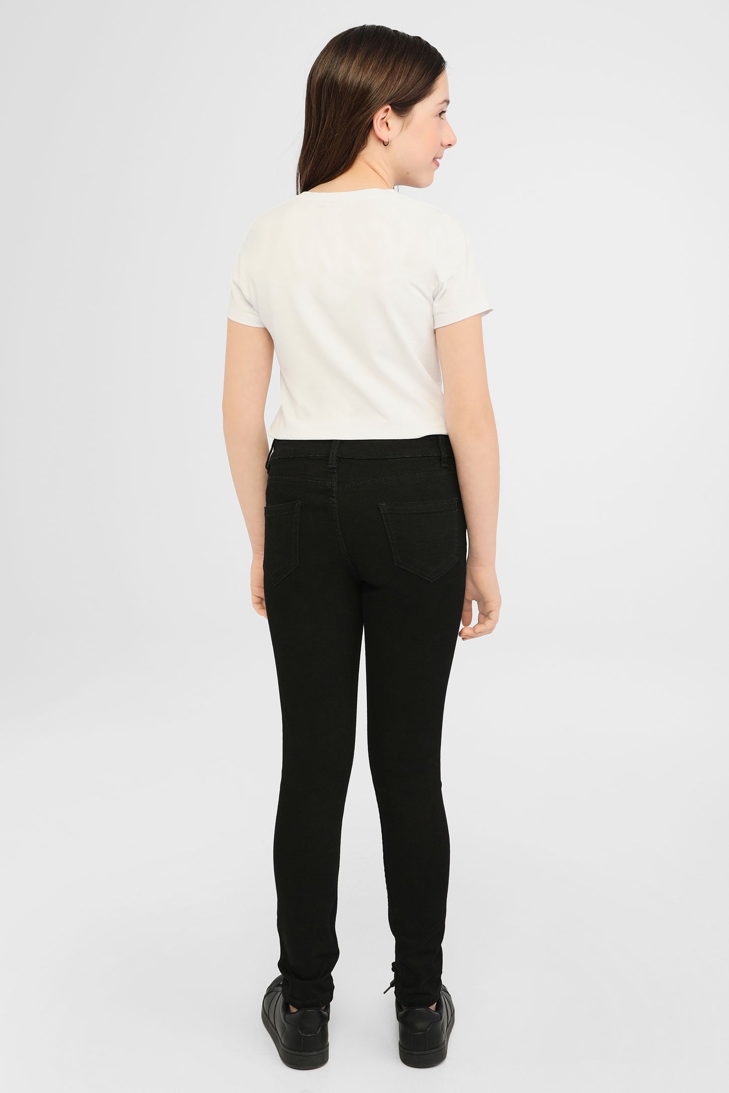 Jeans taille haute - Ado fille && NOIR