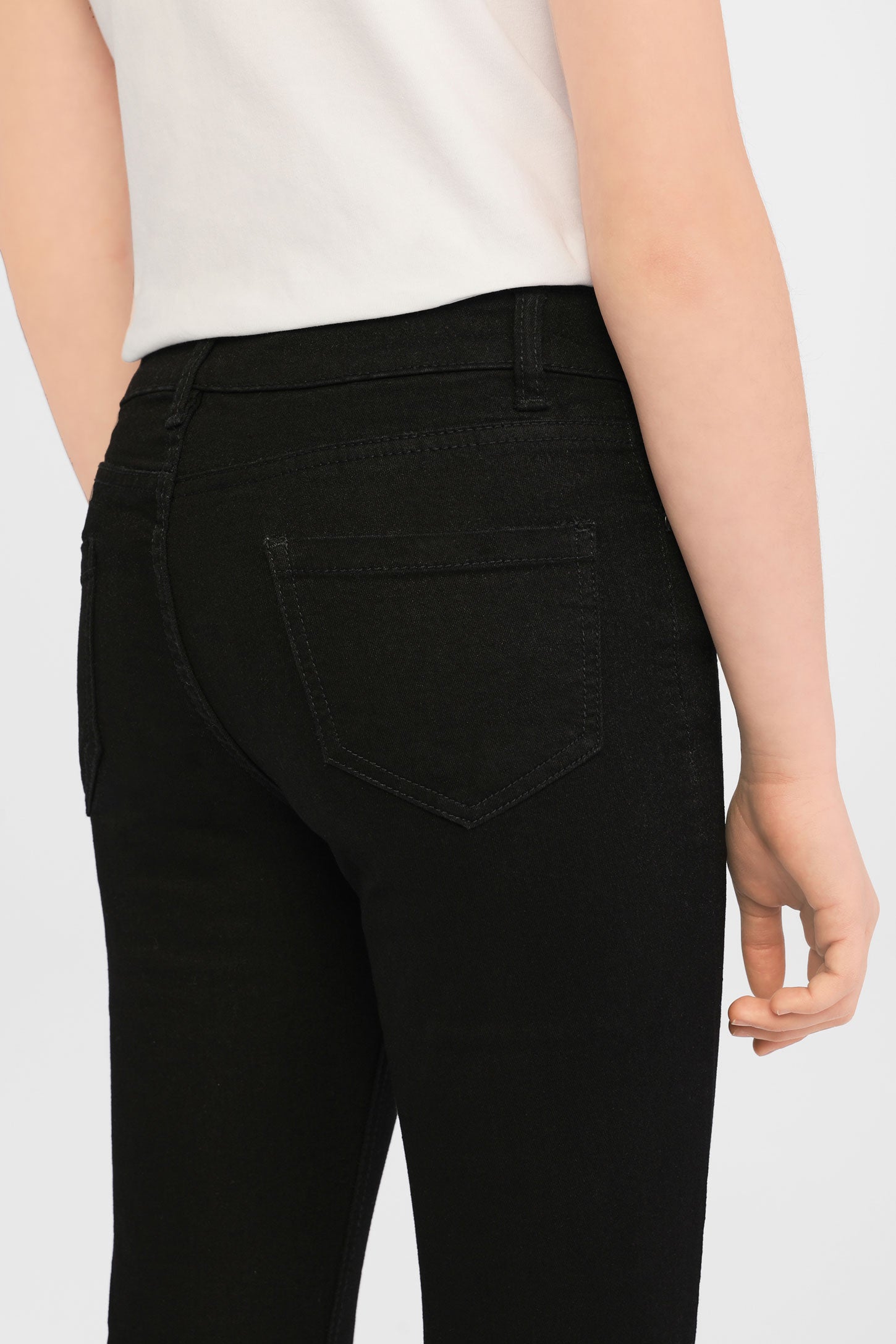 Jeans taille haute - Ado fille && NOIR