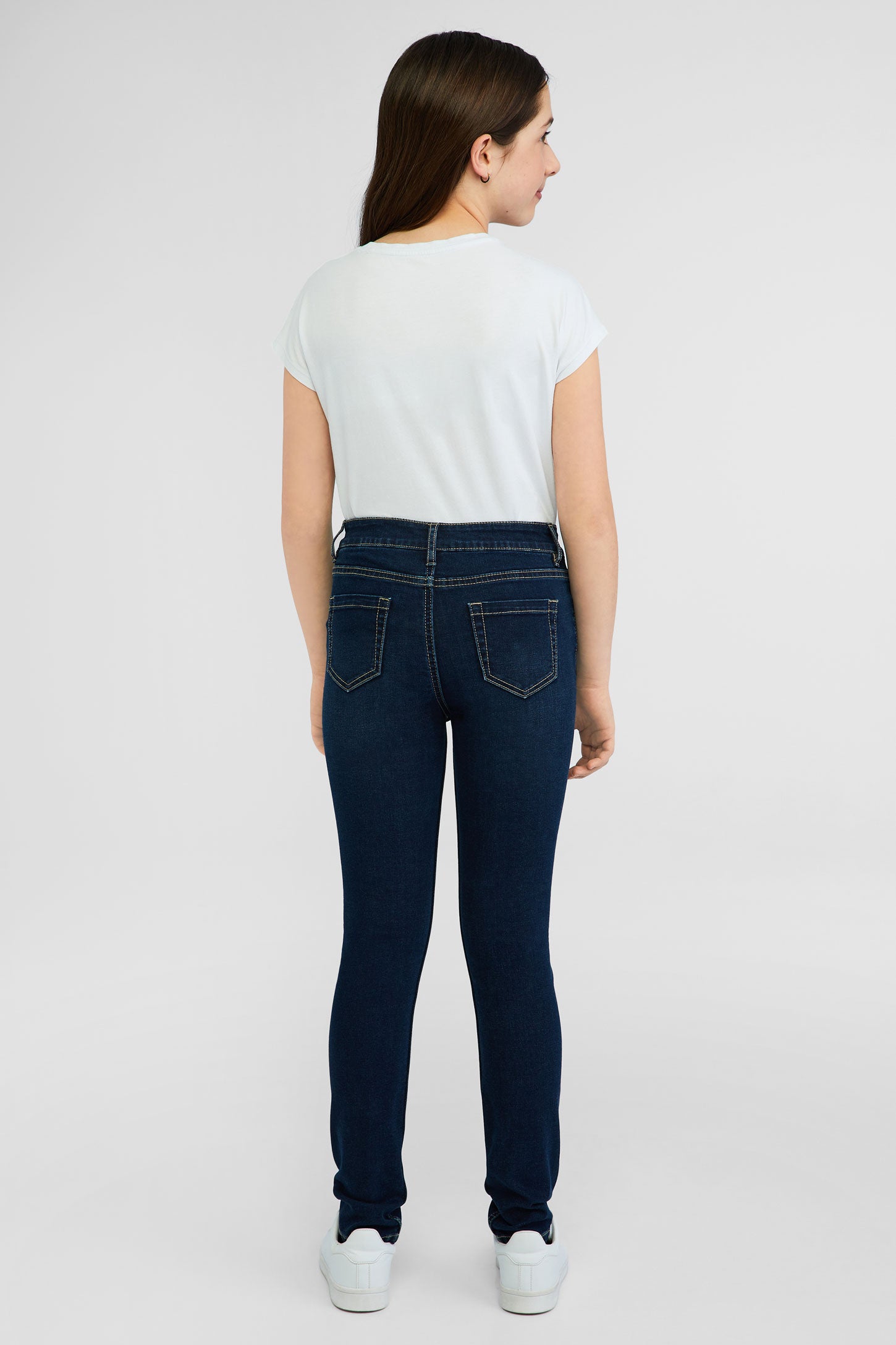 Jeans taille haute - Ado fille && DENIM FONCE