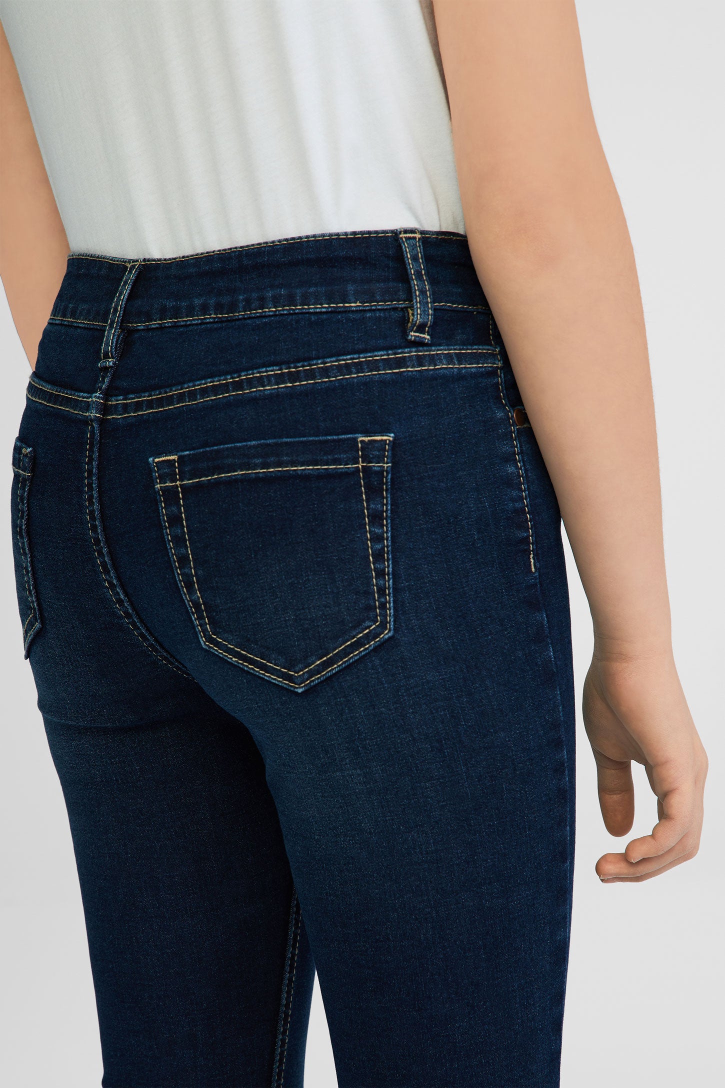 Jeans taille haute - Ado fille && DENIM FONCE