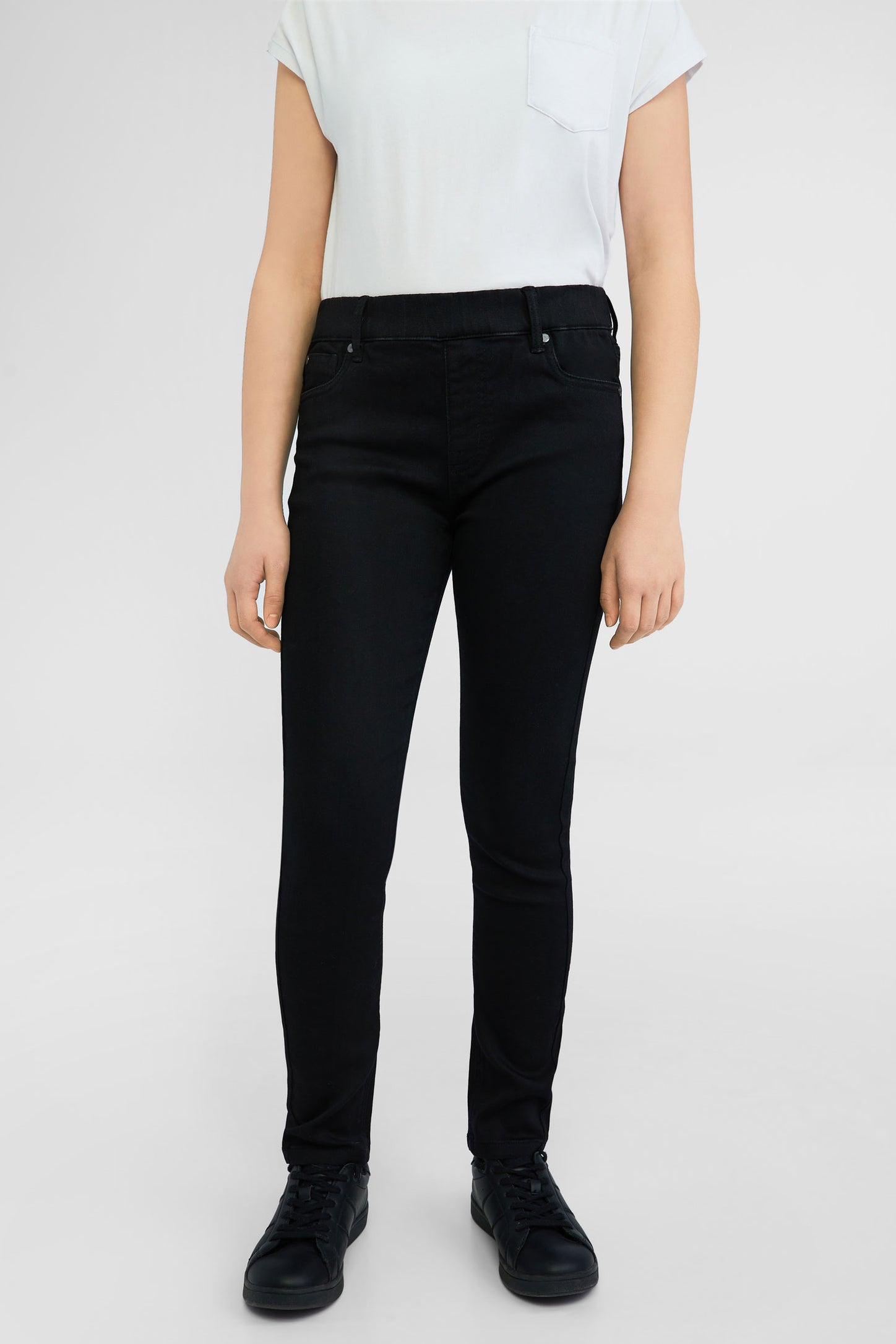 1 leggings décontractés en denim extensible pour enfants filles jeans  imprimé fl