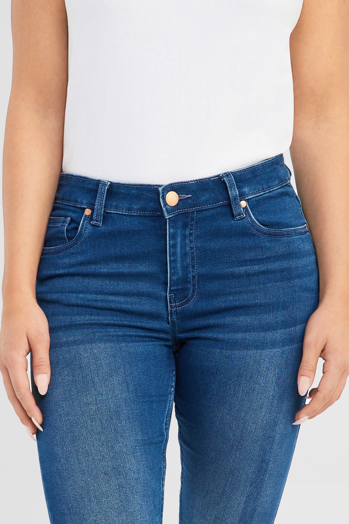 Jeans coupe ajustée - Femme && BLEU MOYEN