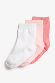 Lot de 3 chaussettes antidérapantes, 2/10$ - Bébé fille && ROSE