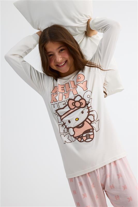 Ensemble pyjama 2 pièces Hello Kitty - Ado fille && BLANC CASSÉ/MULTI