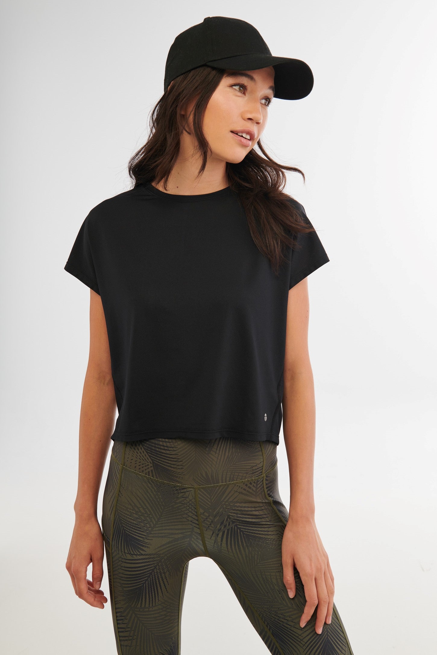 T-shirt en mesh perforée - Femme && NOIR
