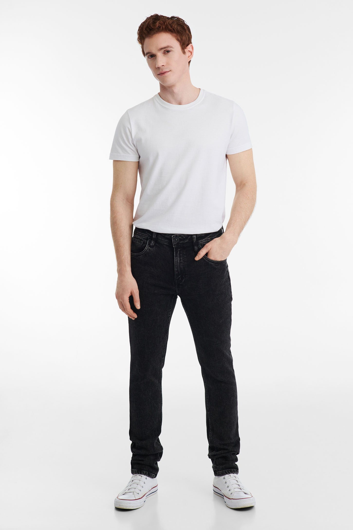 Jeans coupe ajustée - Homme && NOIR