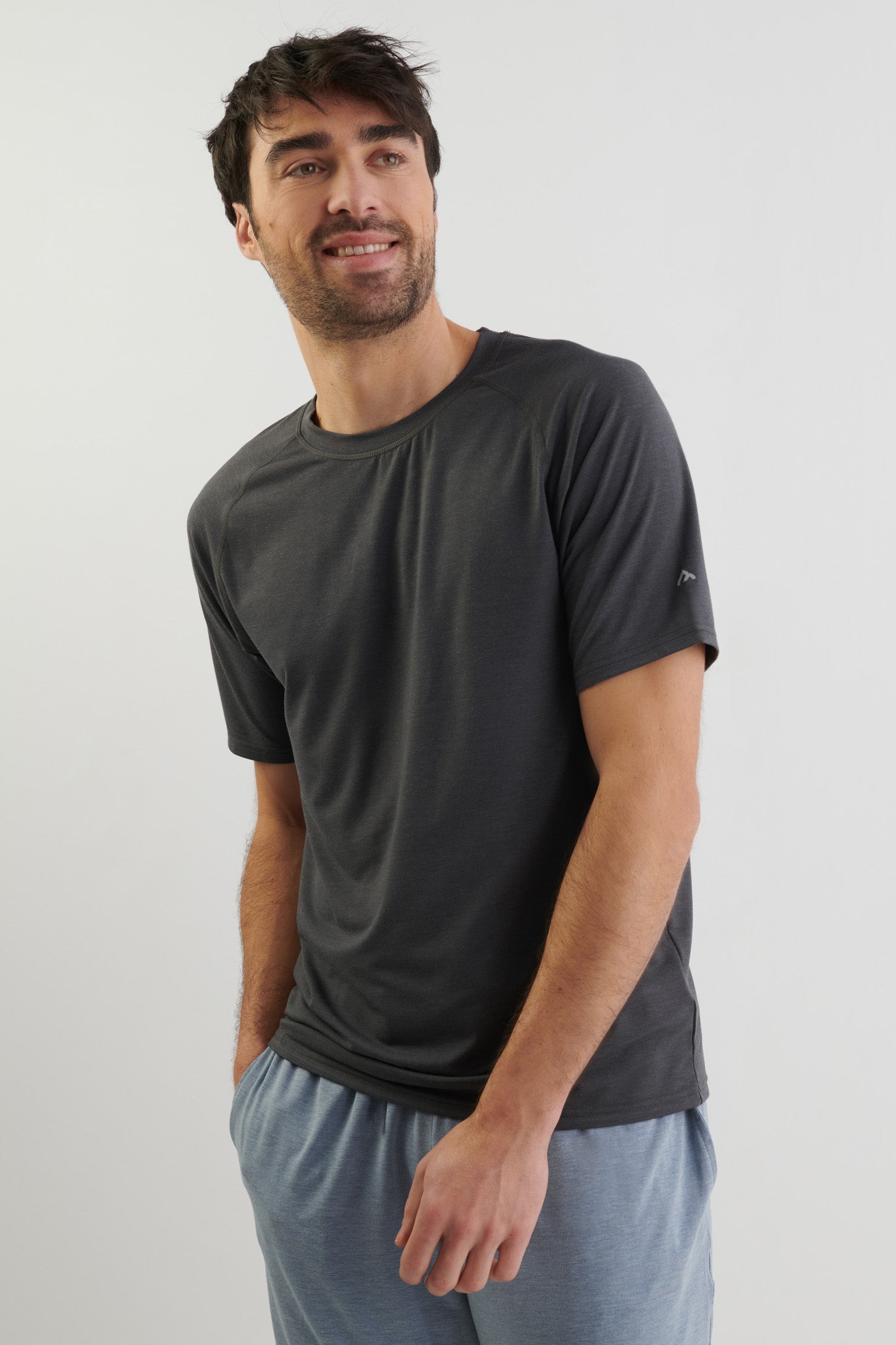 T-shirt BM, modal - Homme && CHARBON MIXTE