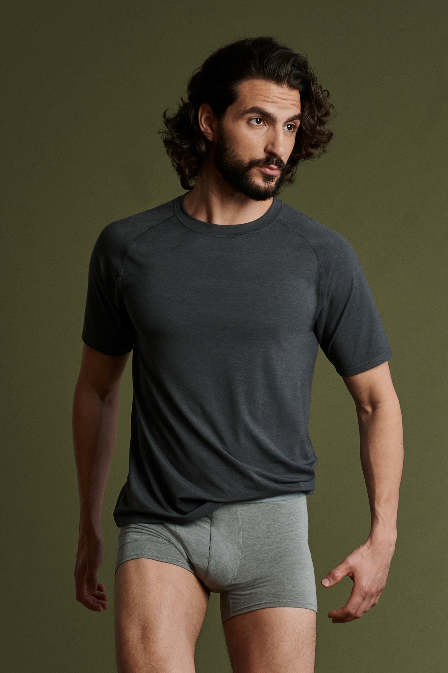 T-shirt BM, modal - Homme && CHARBON MIXTE