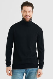 Chandail tricot col roulé - Homme && NOIR