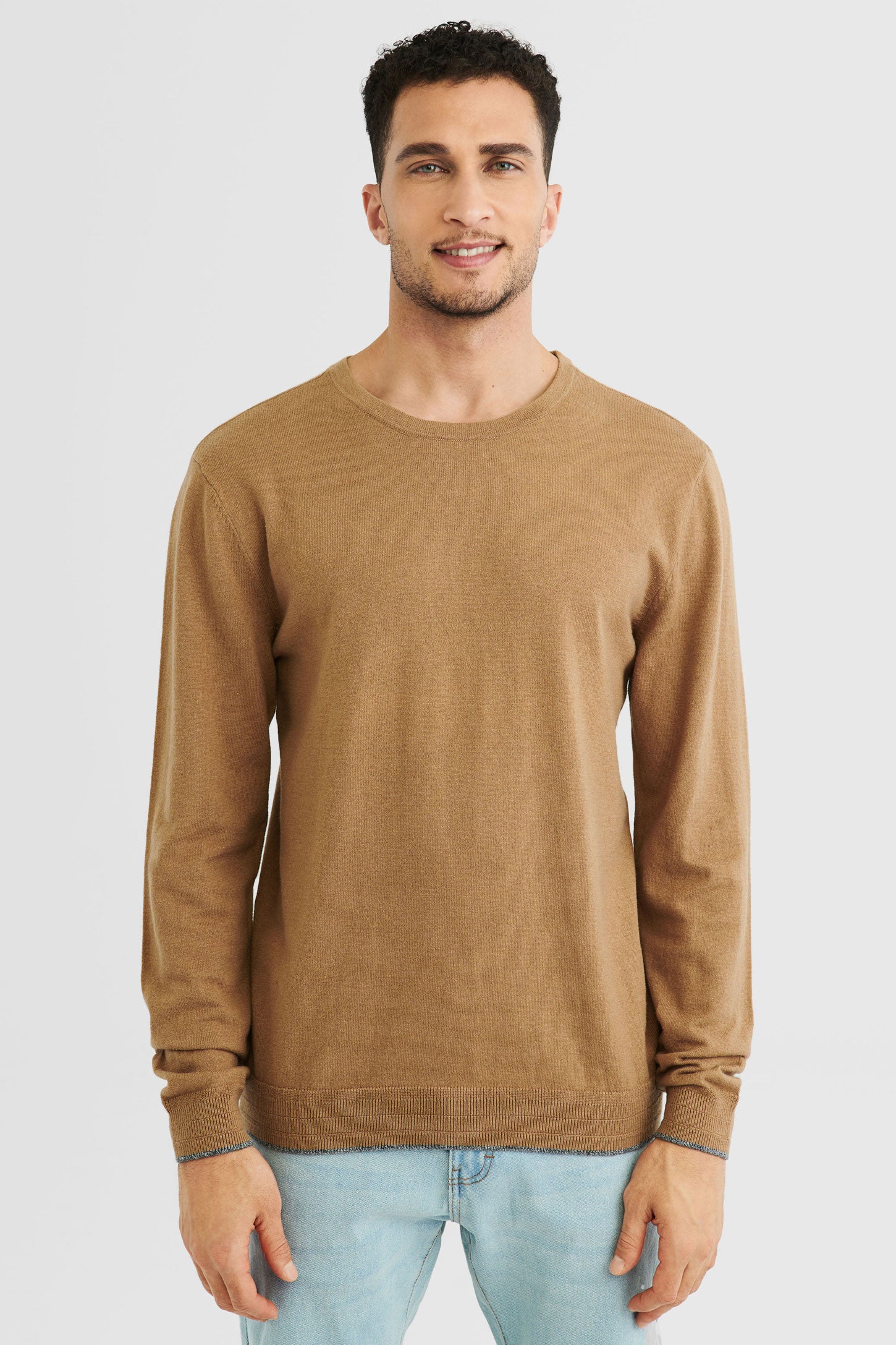 Chandail tricot - Homme && CHAMEAU