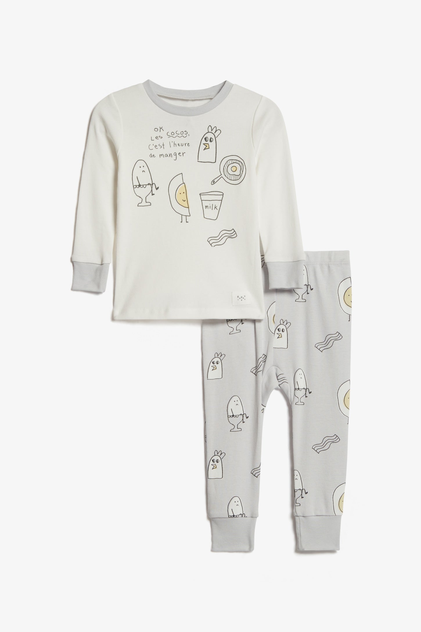 Pyjama 2-pièces en coton bio - Bébé && BLANC