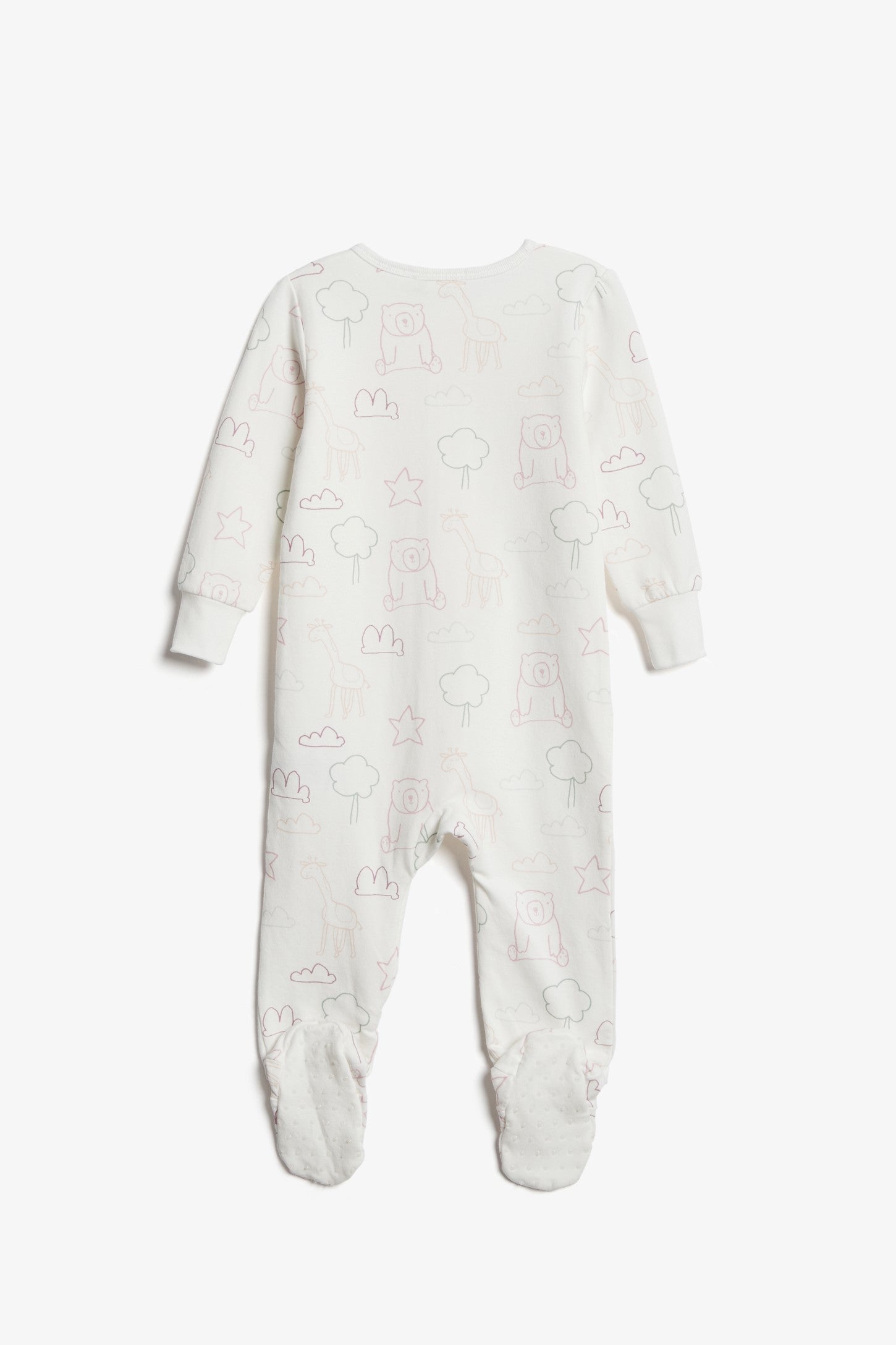 Pyjama 1-pièce imprimé, coton brossé, 2T-3T - Bébé && BLANC