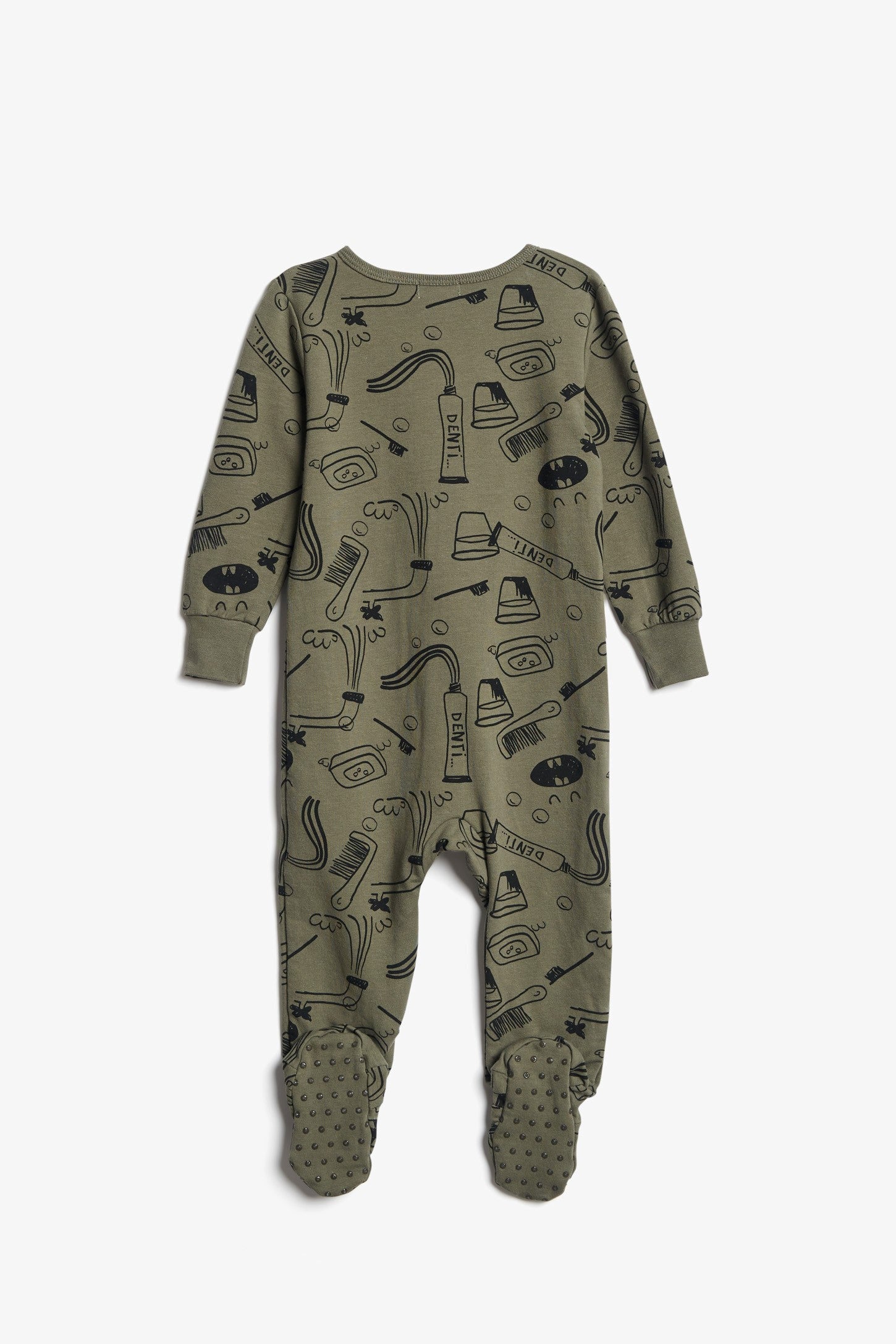 Pyjama 1-pièce imprimé, coton brossé, 2T-3T - Bébé && VERT