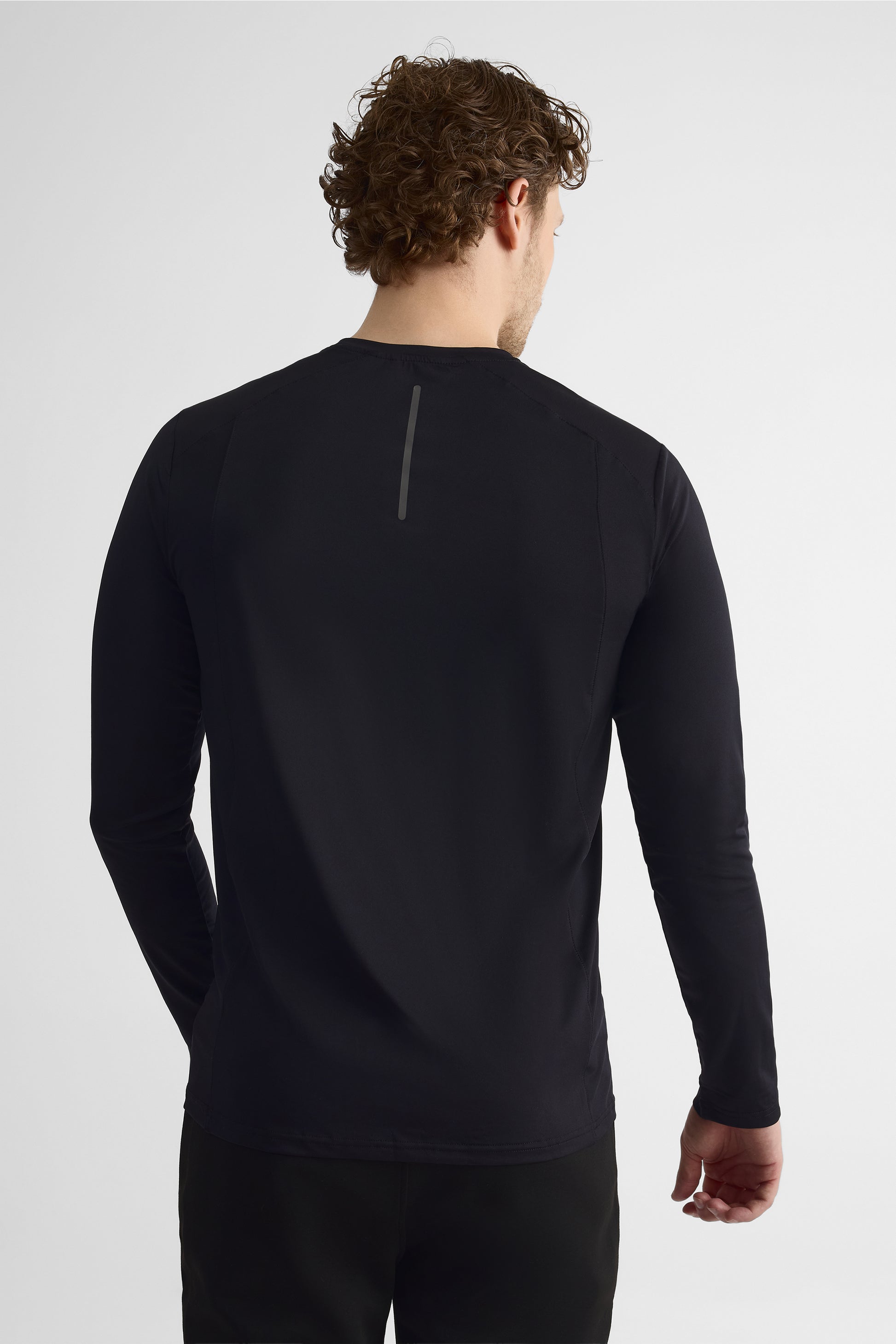 Chandail col rond manches longues athlétique - Homme && NOIR