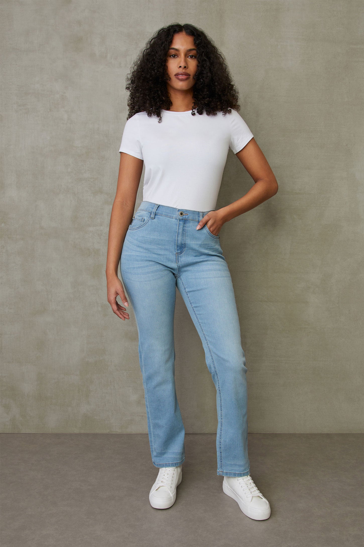 Jeans jambe droite - Femme && DENIM PALE