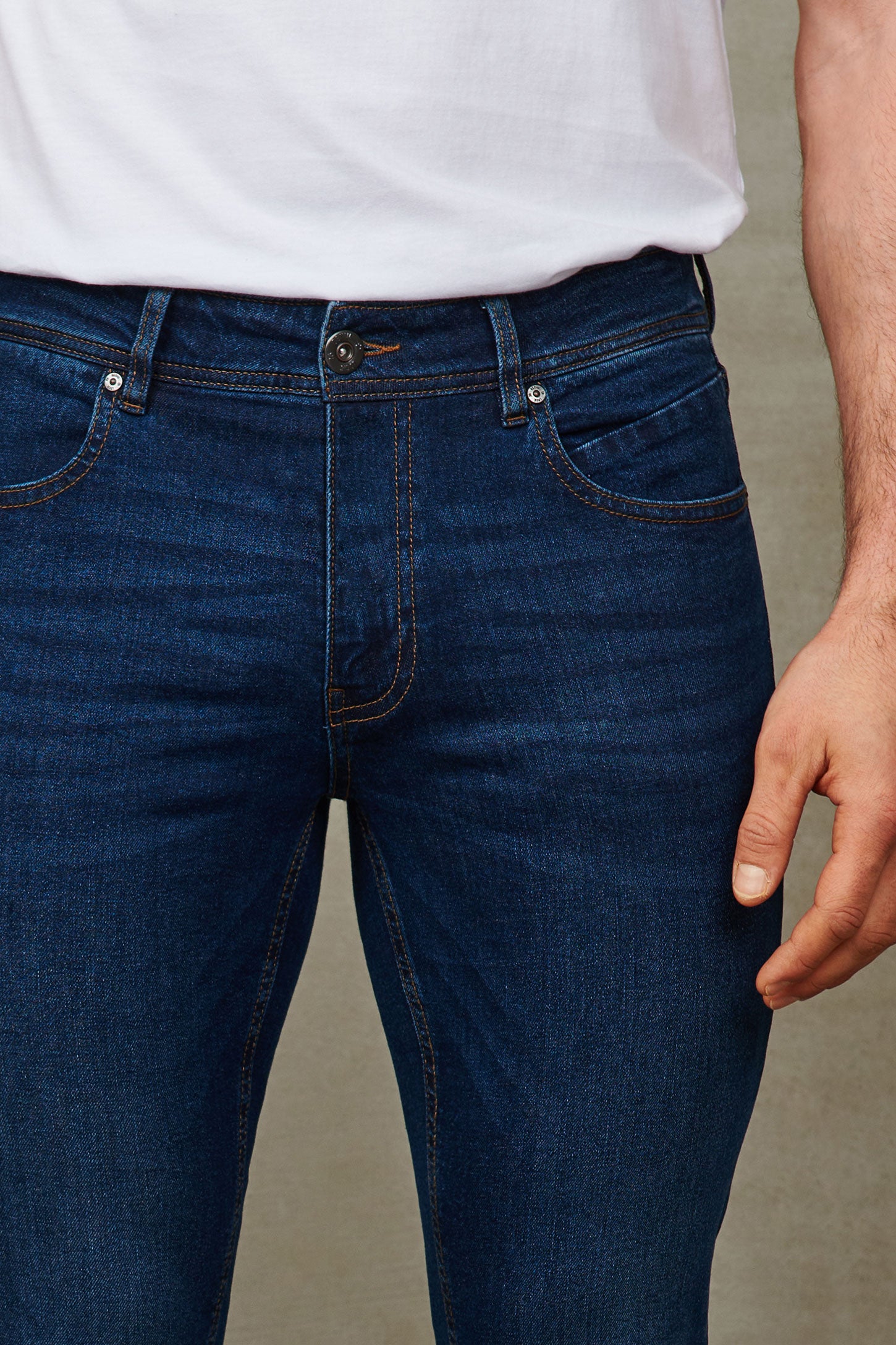 Jeans jambe étroite 30'' - Homme && BLEU FONCÉ