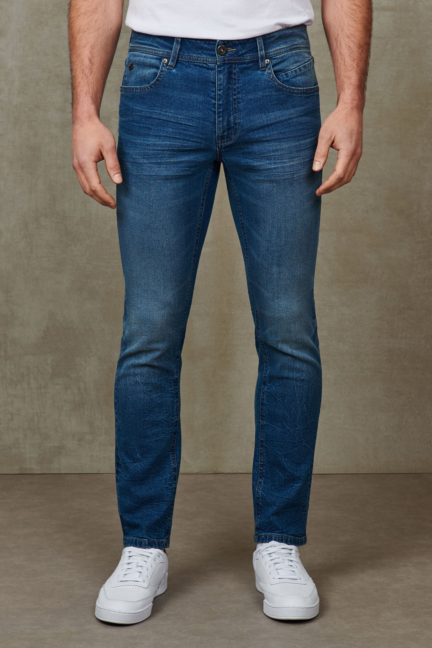 Jeans jambe étroite 32'' - Homme && BLEU MOYEN