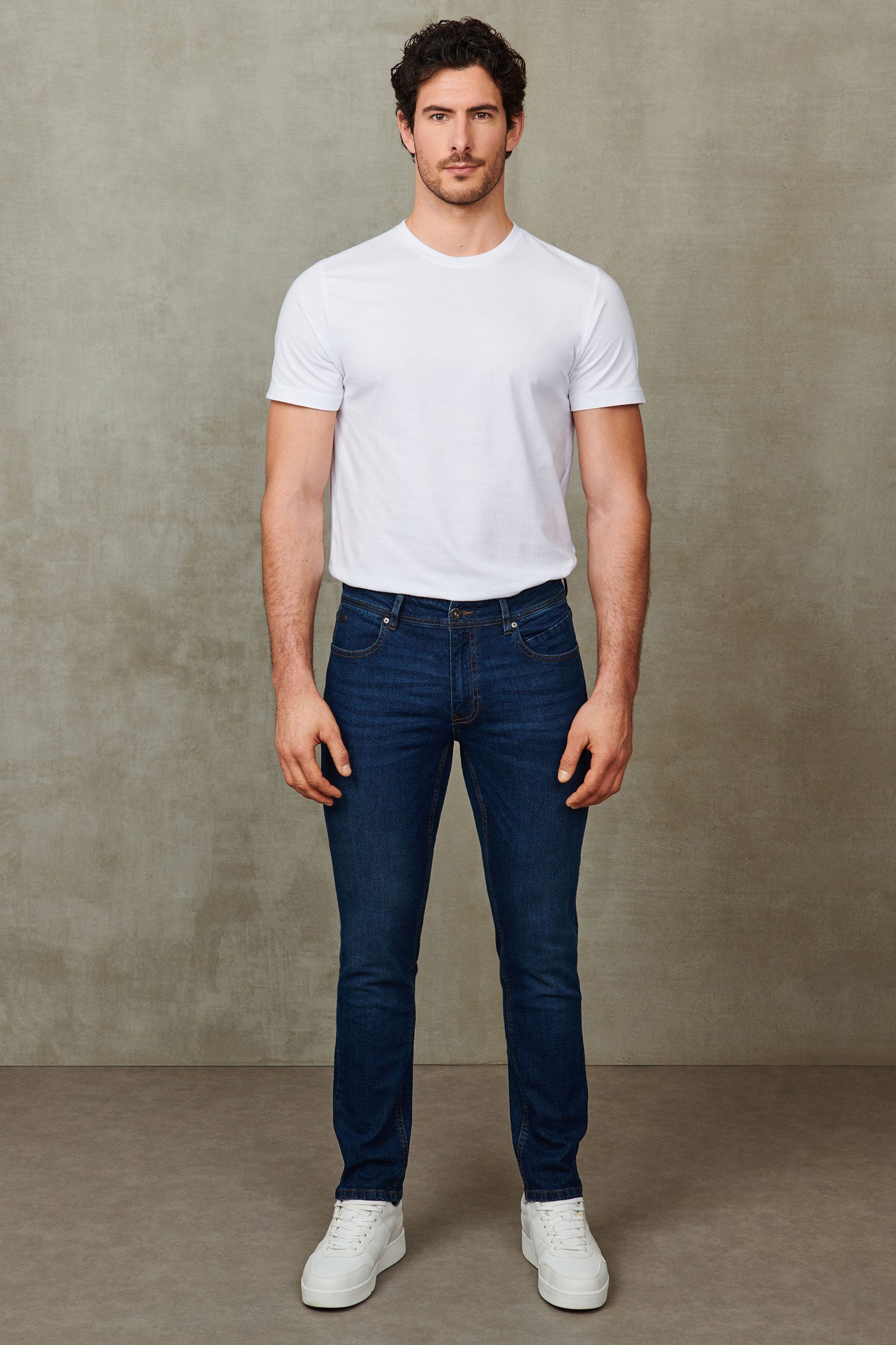 Jeans jambe étroite 32'' - Homme && BLEU FONCÉ
