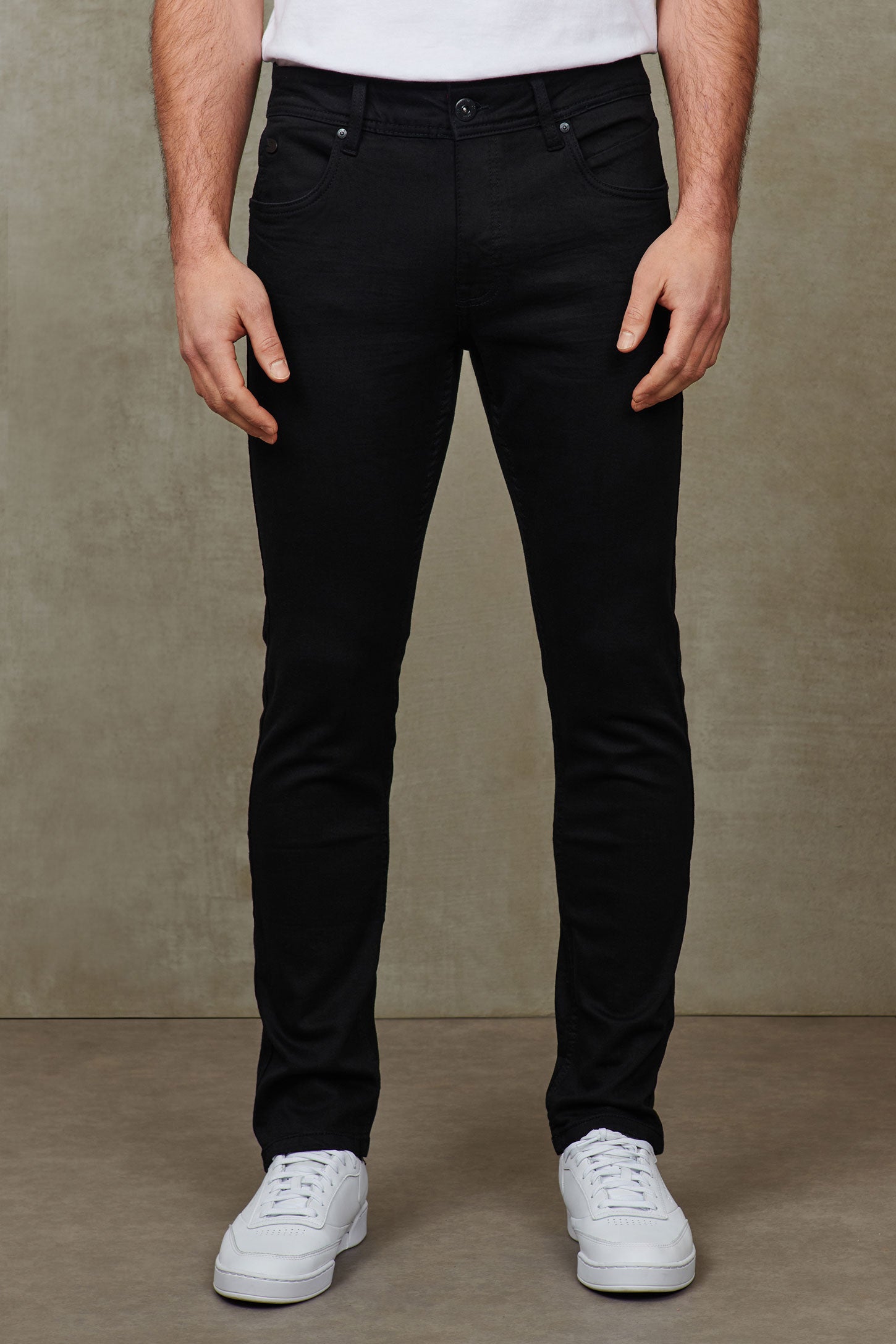 Jeans jambe étroite 30'', coton bio - Homme && NOIR